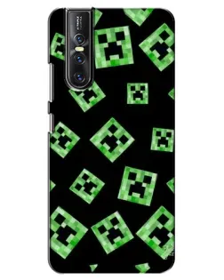 Чехол для Vivo V15 Pro с картинкой «Паттерн с криперами»