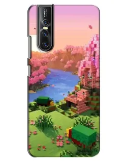 Чехол для Vivo V15 Pro с картинкой «Розовое дерево Minecraft»