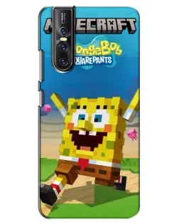 Чохол для Vivo V15 Pro з картинкою «Губка Боб Minecraft»