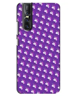Чехол для Vivo V15 Pro с картинкой «Единороги на фиолетовом»