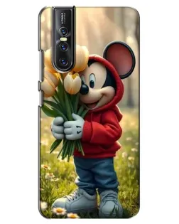 Чехол для Vivo V15 Pro с картинкой «Микки с тюльпанами»
