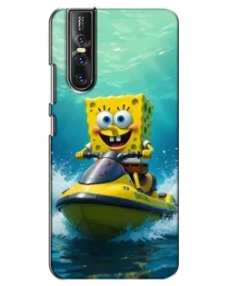 Чехол для Vivo V15 Pro с картинкой «Спанч Боб на гидроцикле»