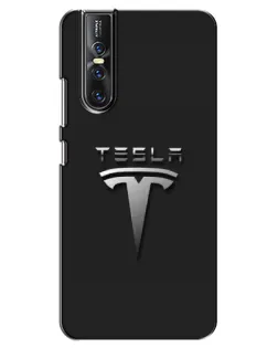 Чехол для Vivo V15 Pro с картинкой «Стальной логотип Tesla»