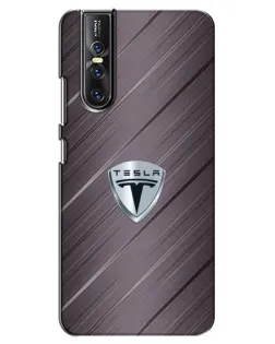 Чехол для Vivo V15 Pro с картинкой «Металлическая текстура Tesla»