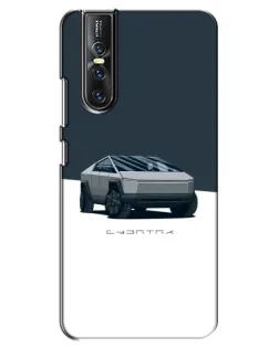 Чехол для Vivo V15 Pro с картинкой «Серебристый Cybertruck Tesla»