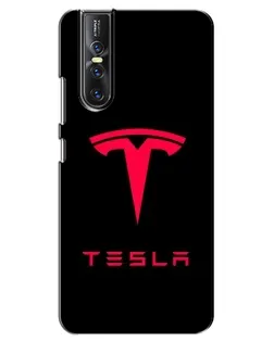 Чехол для Vivo V15 Pro с картинкой «Tesla Red Logo»