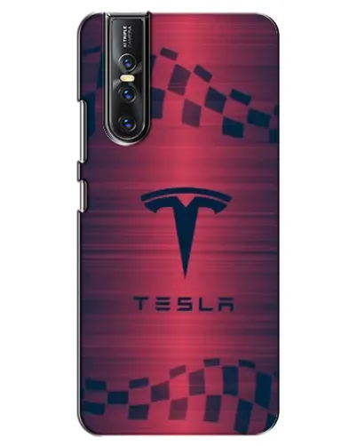 Чехол для Vivo V15 Pro с картинкой «Тесла красный карбон» Чехол для Vivo V15 Pro с картинкой «Тесла красный карбон»