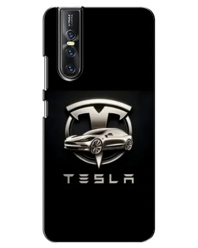 Чехол для Vivo V15 Pro с картинкой «Tesla — серебристое авто» Чехол для Vivo V15 Pro с картинкой «Tesla — серебристое авто»