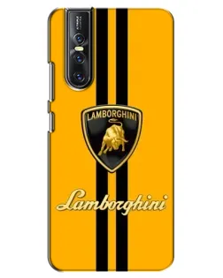 Чехол для Vivo V15 Pro с картинкой «Lamborghini Stripe желтый»