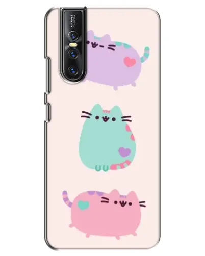 Чехол для Vivo V15 Pro с картинкой «Pusheen трио»