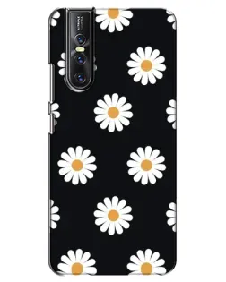 Чехол для Vivo V15 Pro с картинкой «Ромашки на черном»