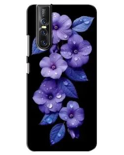 Чехол для Vivo V15 Pro с картинкой «Фиолетовые цветы с росою»