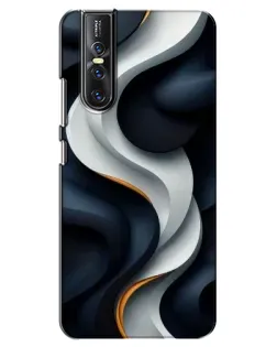 Чехол для Vivo V15 Pro с картинкой «Объемные черно-белые ленты»