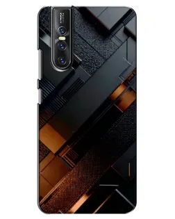Чехол для Vivo V15 Pro с картинкой «Черные геометрические блоки»