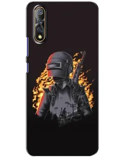 Чехол для Vivo V17 Neo с картинкой «PUBG — огненный силуэт»