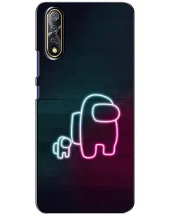 Чехол для Vivo V17 Neo с картинкой «Among Us неон-арт»