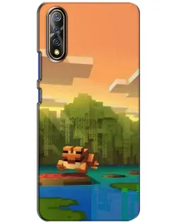 Чехол для Vivo V17 Neo с картинкой «Майнкрафт закат солнца»