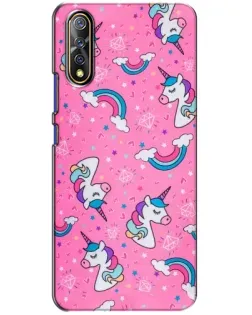 Чехол для Vivo V17 Neo с картинкой «Unicorn паттерн розовый»