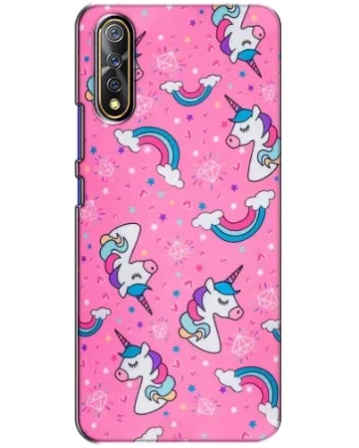 Чехол для Vivo V17 Neo с картинкой «Unicorn паттерн розовый»