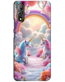 Чехол для Vivo V17 Neo с картинкой «Радуга и единороги»