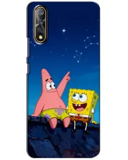 Чехол для Vivo V17 Neo с картинкой «Губка Боб и Патрик ночью»