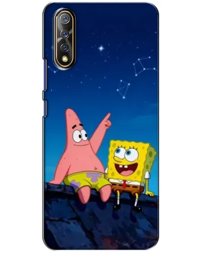 Чехол для Vivo V17 Neo с картинкой «Губка Боб и Патрик ночью»