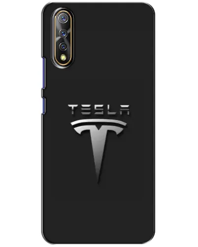 Чехол для Vivo V17 Neo с картинкой «Стальной логотип Tesla»