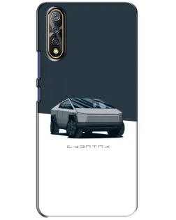 Чехол для Vivo V17 Neo с картинкой «Серебристый Cybertruck Tesla»