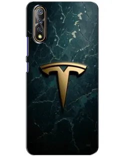 Чехол для Vivo V17 Neo с картинкой «Мраморная Tesla Gold»