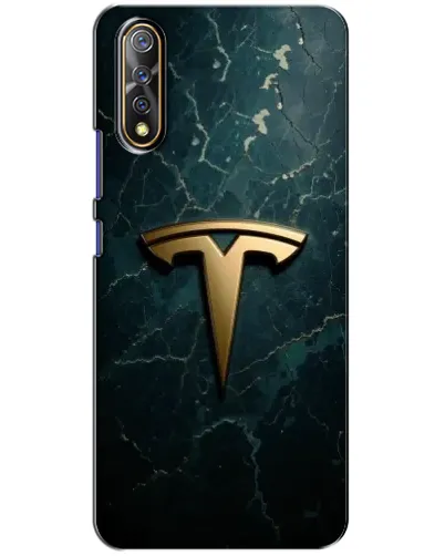 Чехол для Vivo V17 Neo с картинкой «Мраморная Tesla Gold»