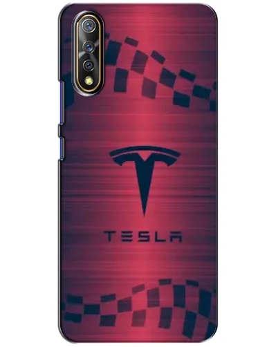 Чехол для Vivo V17 Neo с картинкой «Тесла красный карбон»