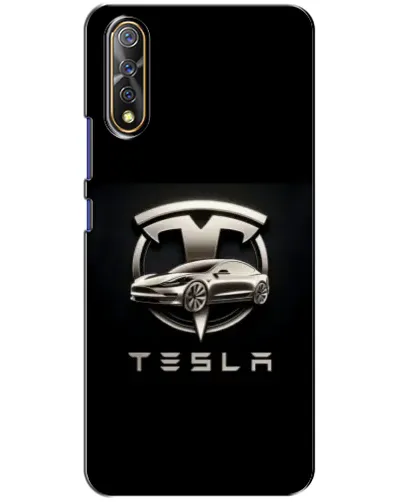 Чехол для Vivo V17 Neo с картинкой «Tesla — серебристое авто»