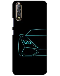 Чехол для Vivo V17 Neo с картинкой «Голубой силуэт Lamborghini»