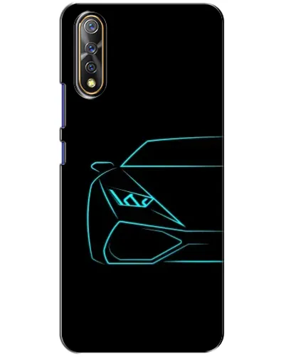 Чехол для Vivo V17 Neo с картинкой «Голубой силуэт Lamborghini»