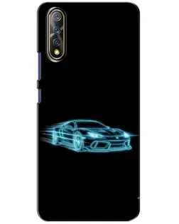 Чехол для Vivo V17 Neo с картинкой «Неоновый контур Lamborghini»