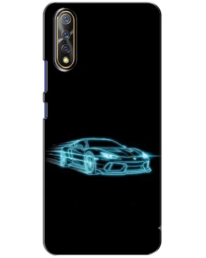 Чехол для Vivo V17 Neo с картинкой «Неоновый контур Lamborghini»