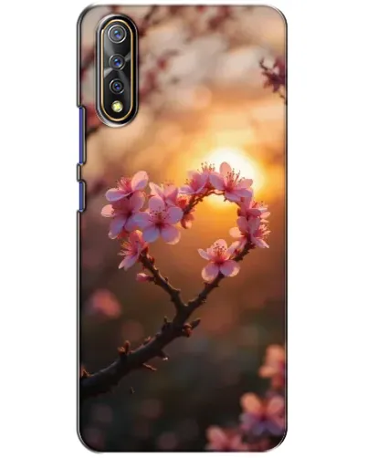 Чехол для Vivo V17 Neo с картинкой «Розовый цвет сердце на фоне заката» Чехол для Vivo V17 Neo с картинкой «Розовый цвет сердце на фоне заката»