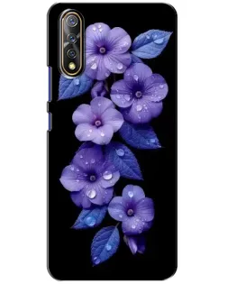 Чохол для Vivo V17 Neo з картинкою «Фіолетові квіти з росою»