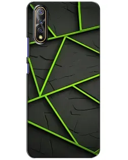 Чехол для Vivo V17 Neo с картинкой «Зеленые геометрические линии»