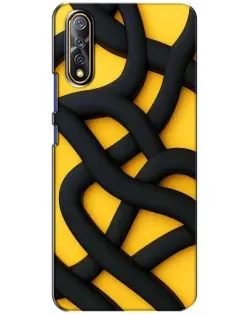 Чехол для Vivo V17 Neo с картинкой «Черное желтое переплетение»