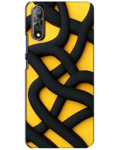 Чехол для Vivo V17 Neo с картинкой «Черное желтое переплетение»