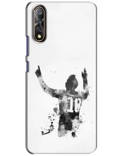 Чохол для Vivo V17 Neo з картинкою «Чорно-білий силует Мессі»