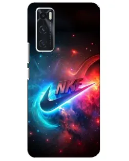 Чехол для Vivo V20 se с картинкой «Огненный логотип Nike»