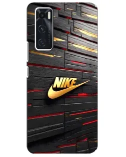 Чехол для Vivo V20 se с картинкой «Золотой Nike на металле»