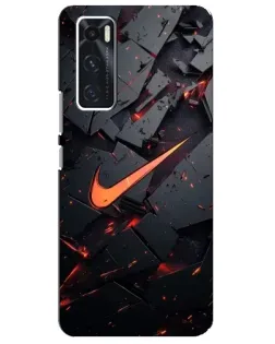 Чехол для Vivo V20 se с картинкой «Nike — эффект разломов»