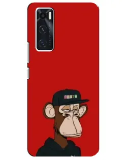 Чехол для Vivo V20 se с картинкой «Bored Ape — красный фон» Чехол для Vivo V20 se с картинкой «Bored Ape — красный фон»