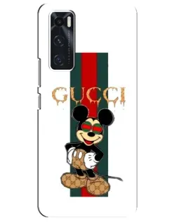Чехол для Vivo V20 se с картинкой «Микки Маус Gucci — полосы»