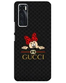Чехол для Vivo V20 se с картинкой «Минни Маус Gucci — черный»