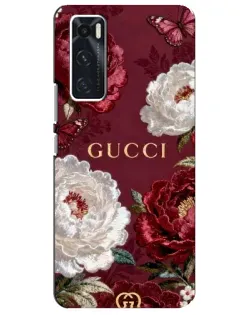 Чохол для Vivo V20 se з картинкою «Gucci — бордові троянди»