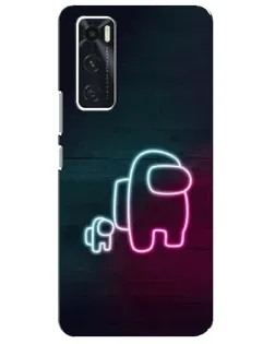 Чехол для Vivo V20 se с картинкой «Among Us неон-арт»